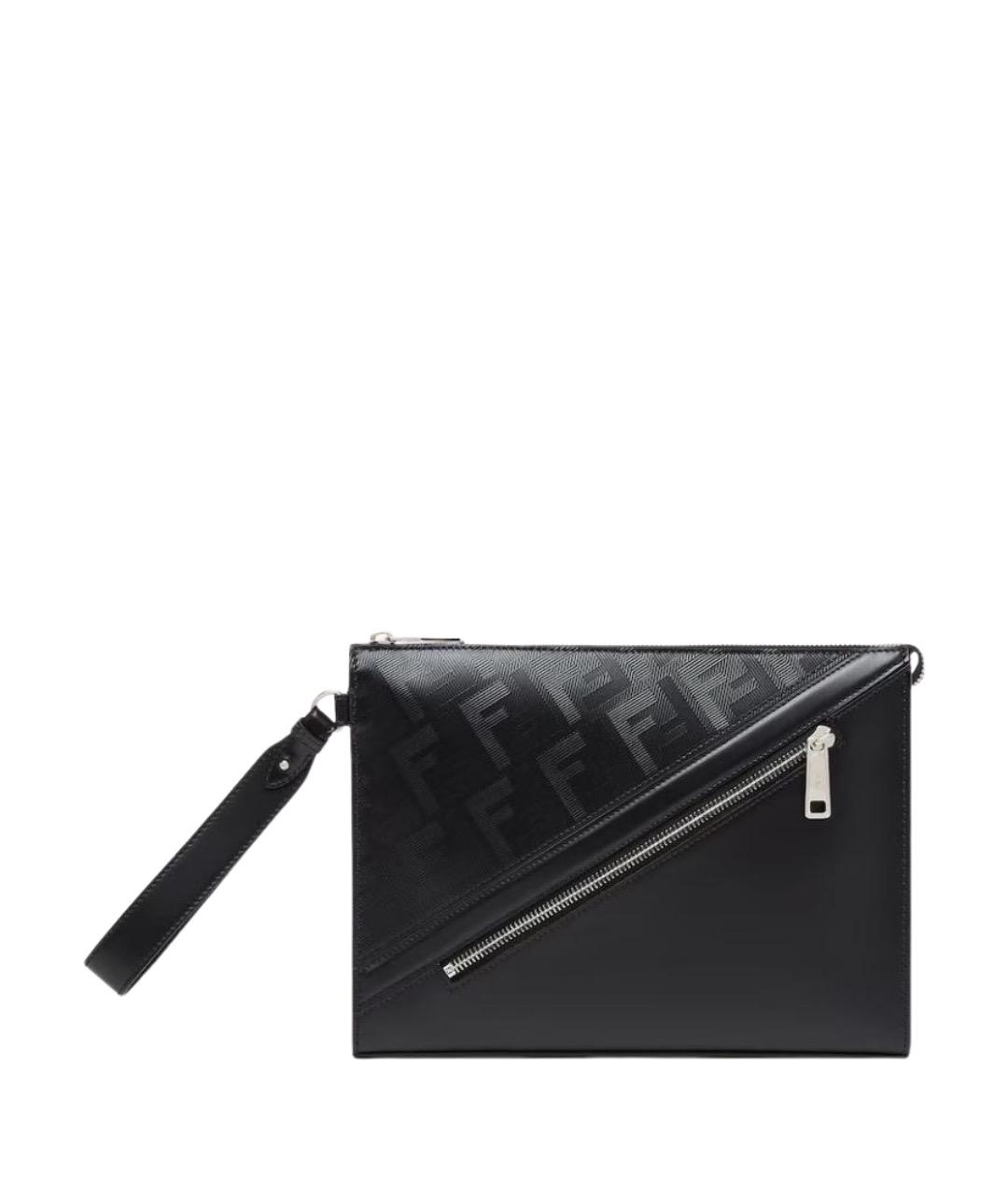 FENDI Черная кожаная барсетка, фото 1