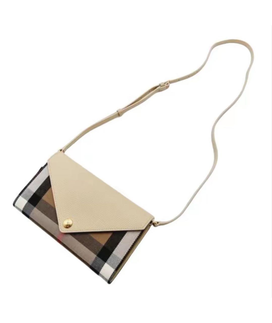 BURBERRY Бежевая кожаная сумка через плечо, фото 4