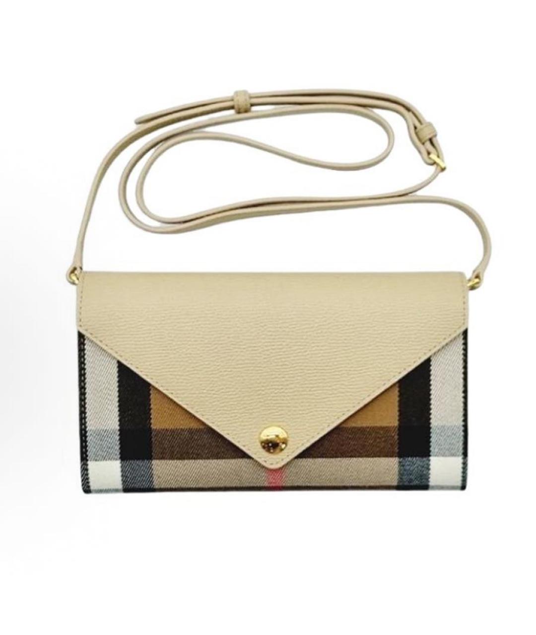 BURBERRY Бежевая кожаная сумка через плечо, фото 5