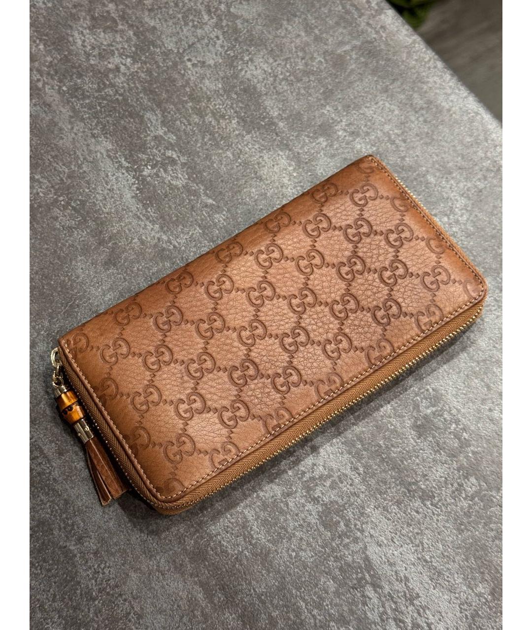 GUCCI Коричневый кожаный кошелек, фото 2