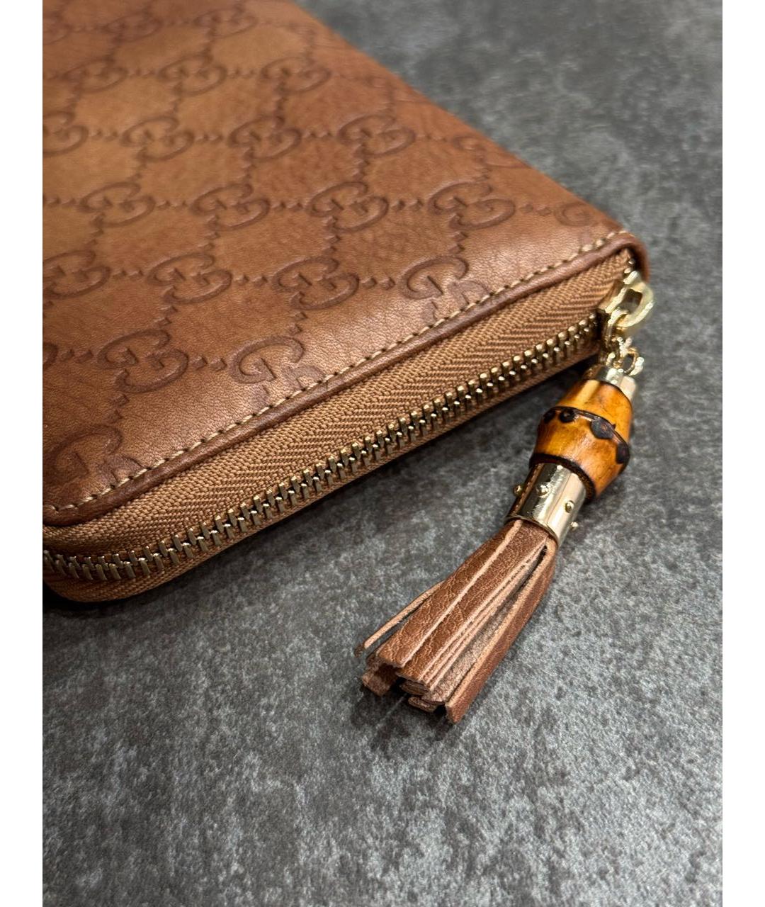 GUCCI Коричневый кожаный кошелек, фото 3
