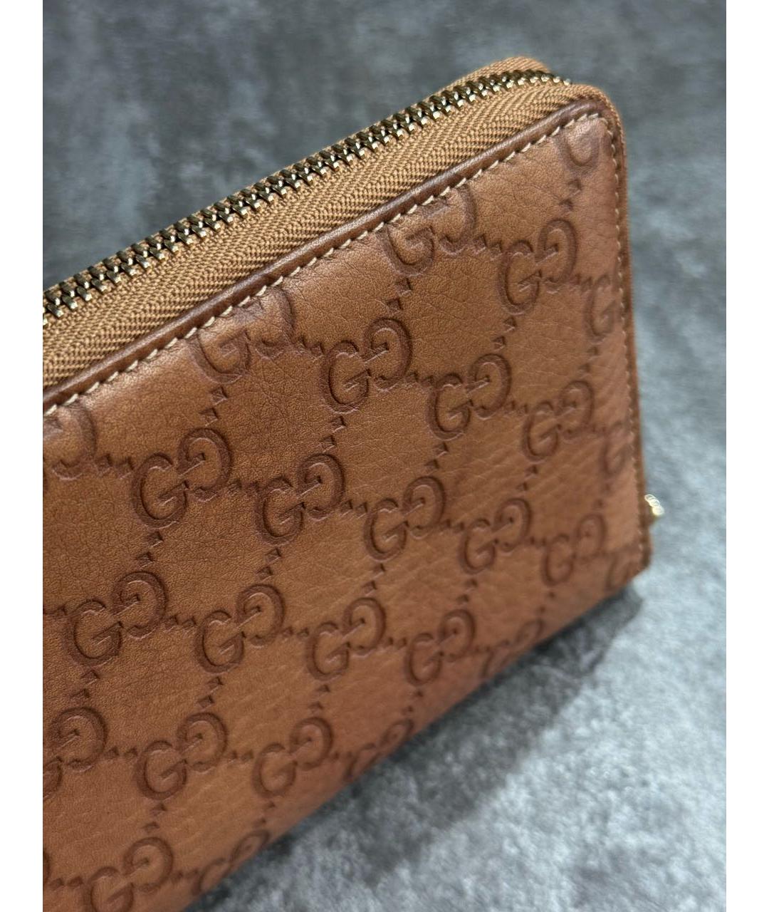 GUCCI Коричневый кожаный кошелек, фото 8
