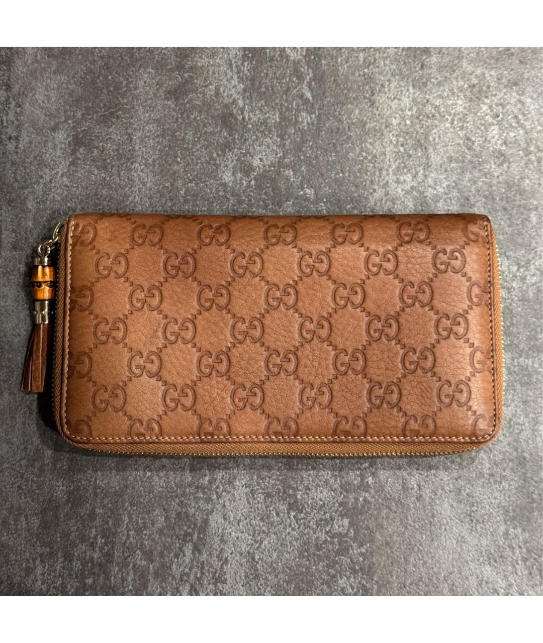 GUCCI Коричневый кожаный кошелек, фото 9