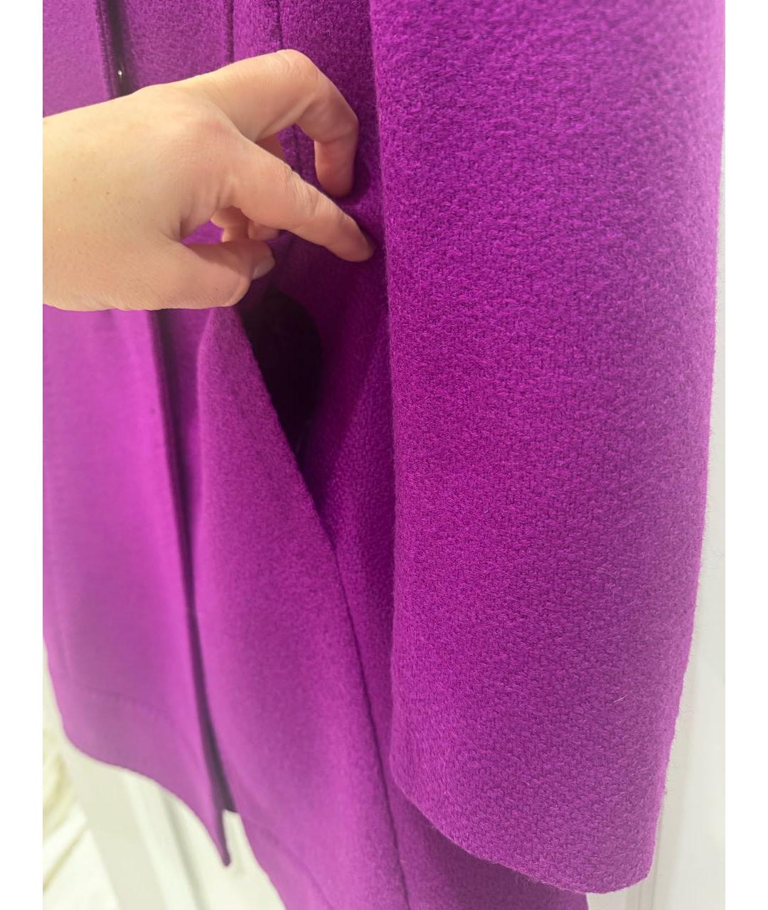 VERSACE COLLECTION Фиолетовое шерстяное пальто, фото 6
