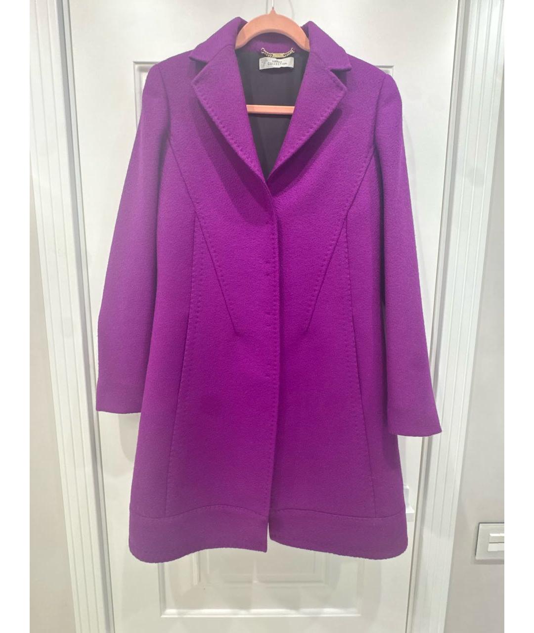 VERSACE COLLECTION Фиолетовое шерстяное пальто, фото 7