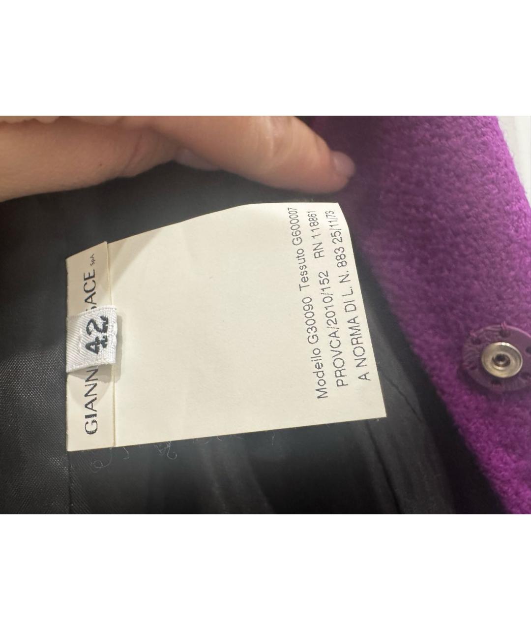 VERSACE COLLECTION Фиолетовое шерстяное пальто, фото 3