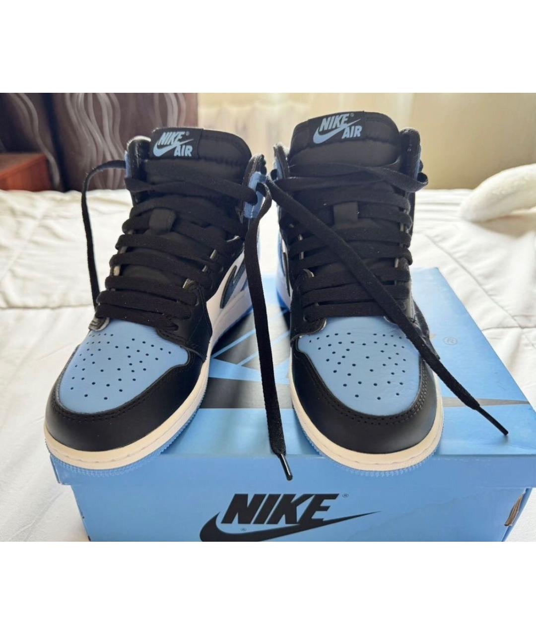 JORDAN Синие кожаные кеды, фото 2