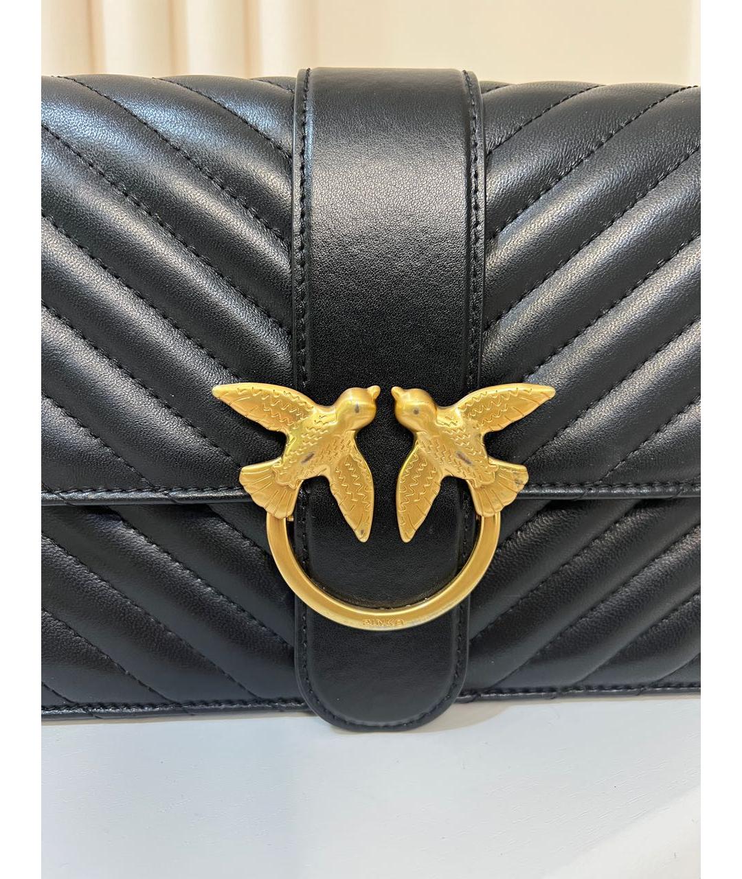 PINKO Черная кожаная сумка через плечо, фото 8