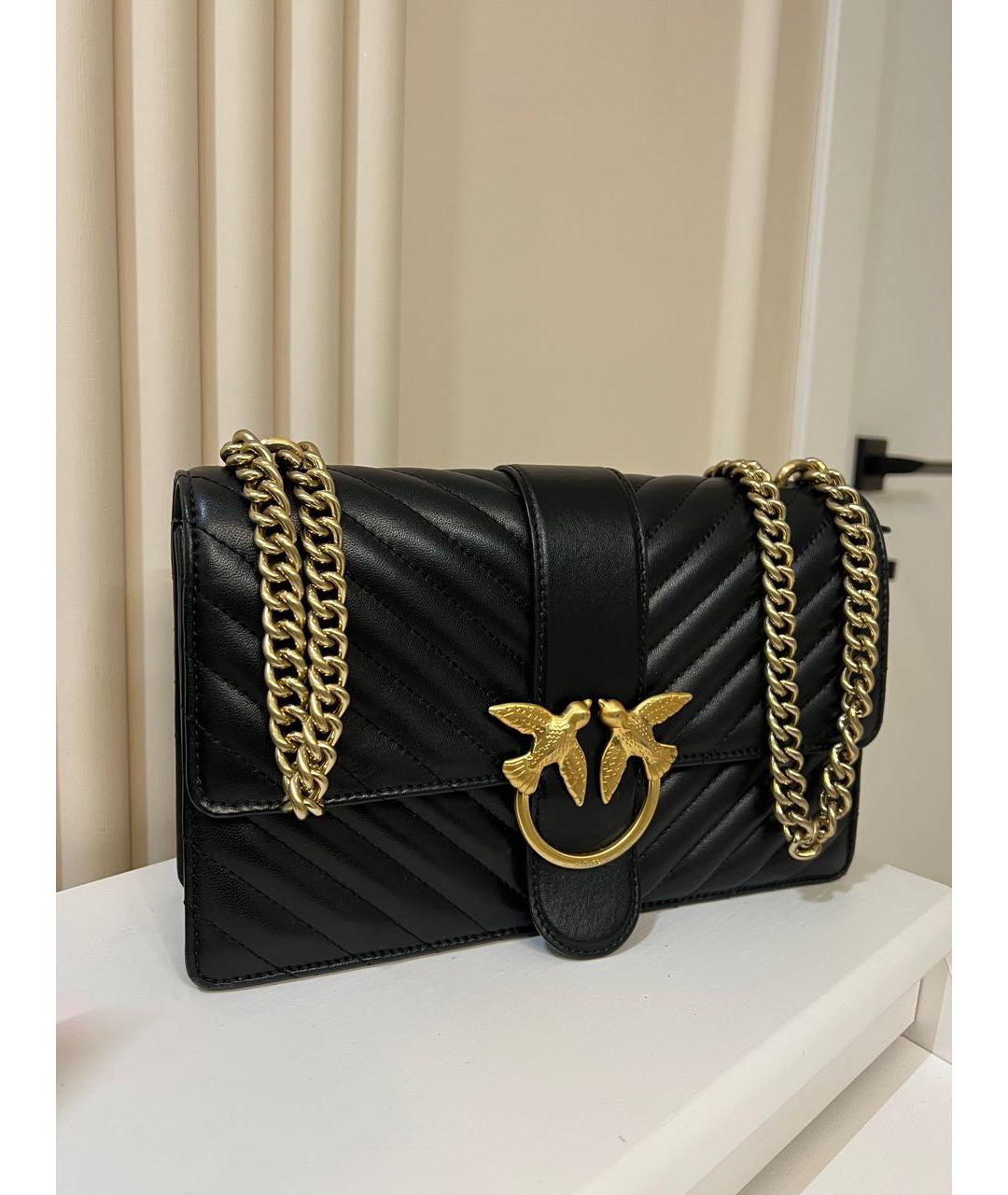 PINKO Черная кожаная сумка через плечо, фото 2