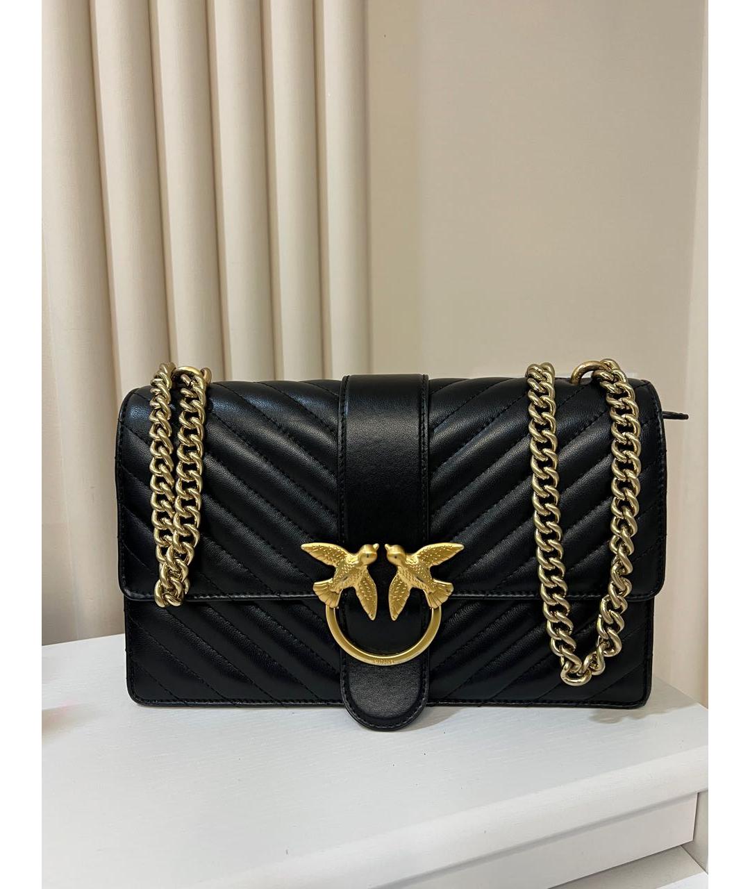 PINKO Черная кожаная сумка через плечо, фото 9