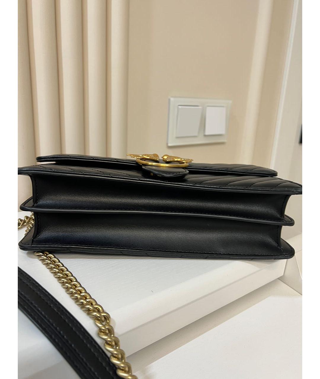 PINKO Черная кожаная сумка через плечо, фото 5