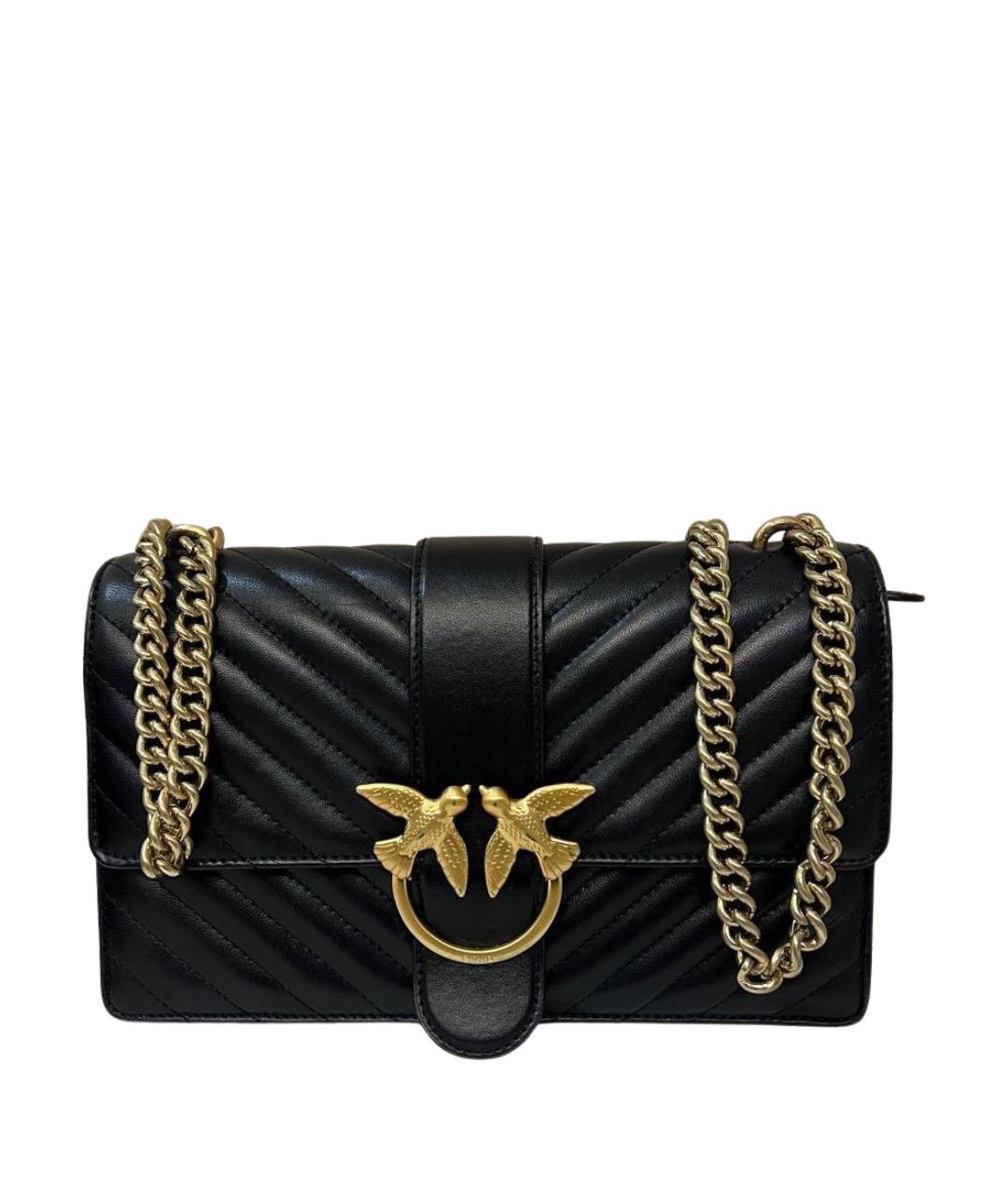 PINKO Черная кожаная сумка через плечо, фото 1