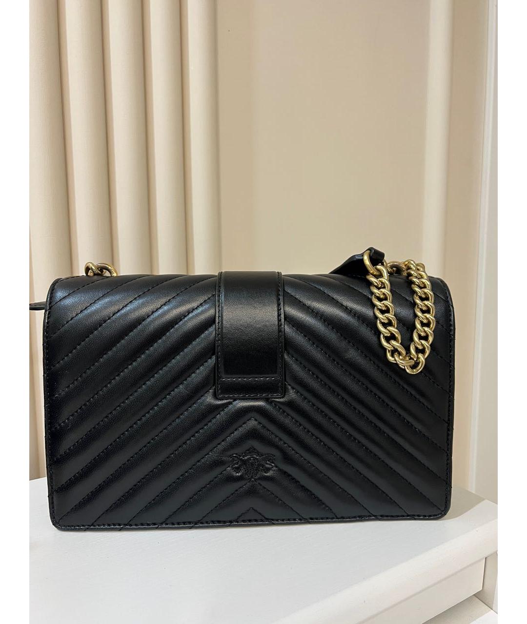 PINKO Черная кожаная сумка через плечо, фото 3