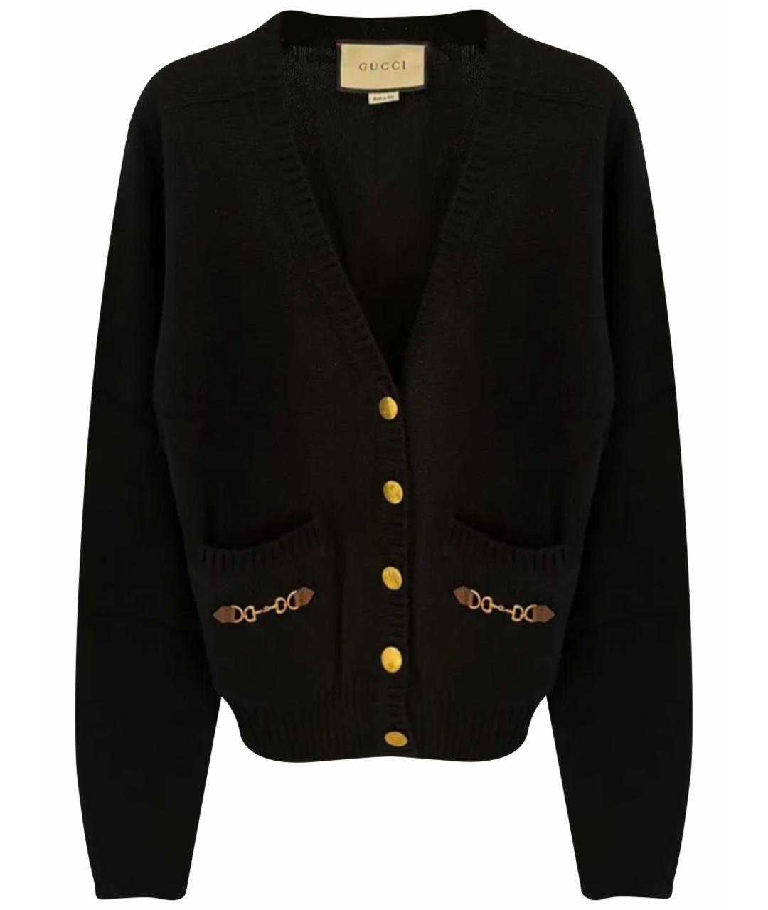 GUCCI Черный кашемировый кардиган, фото 1