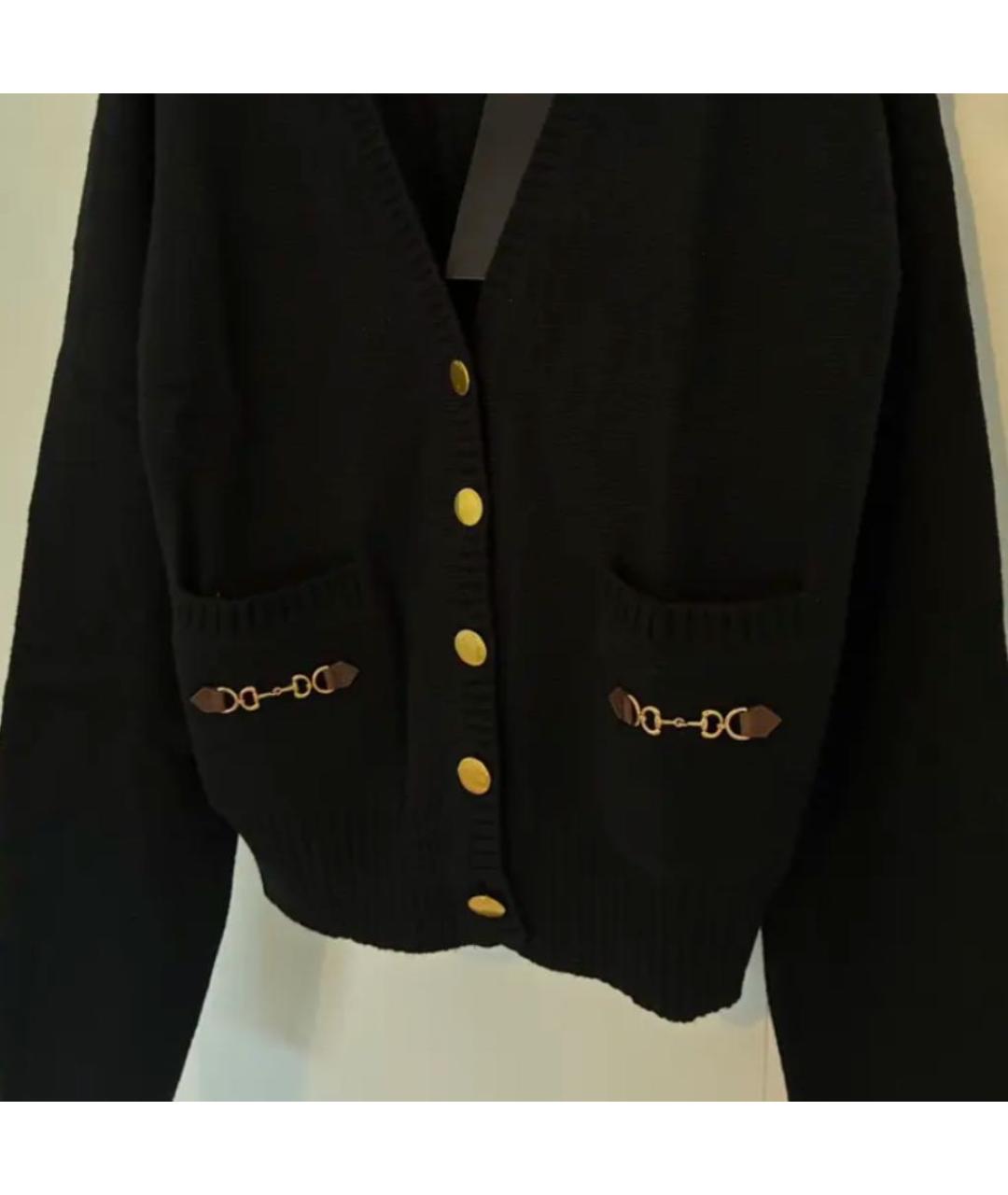 GUCCI Черный кашемировый кардиган, фото 4