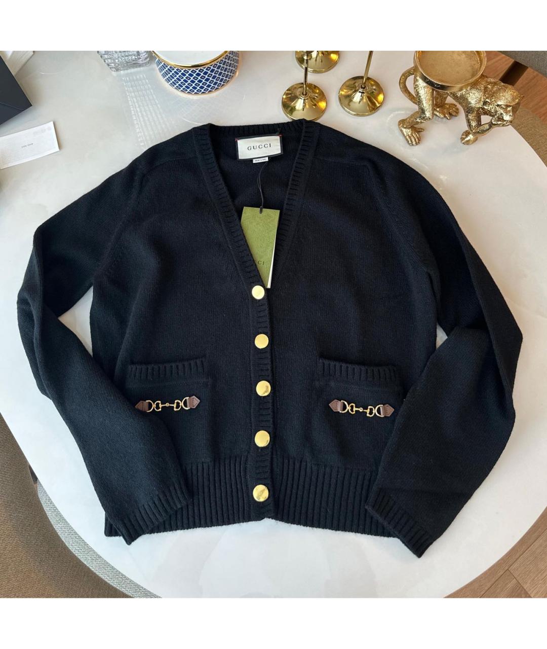 GUCCI Черный кашемировый кардиган, фото 5