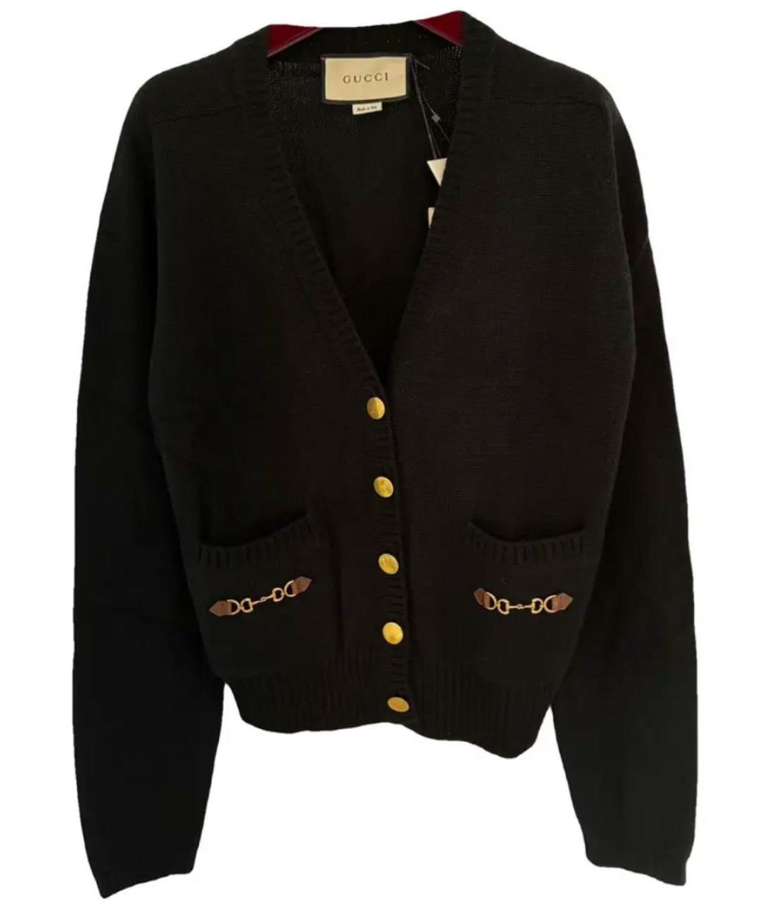 GUCCI Черный кашемировый кардиган, фото 6