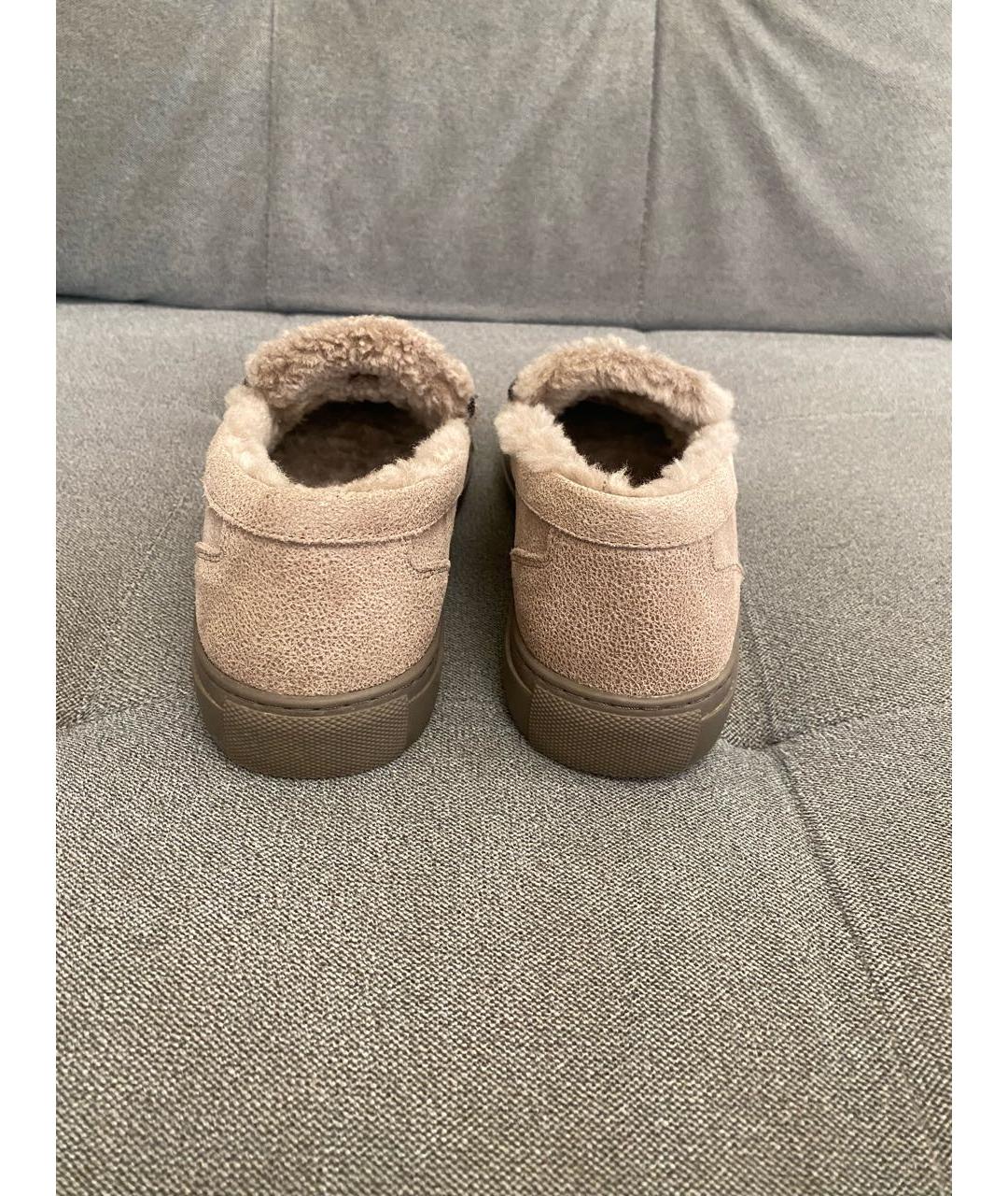 BRUNELLO CUCINELLI Бежевые замшевые лоферы, фото 4