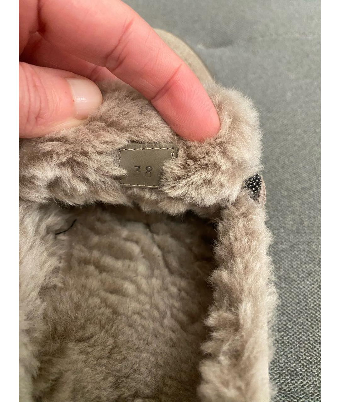 BRUNELLO CUCINELLI Бежевые замшевые лоферы, фото 5