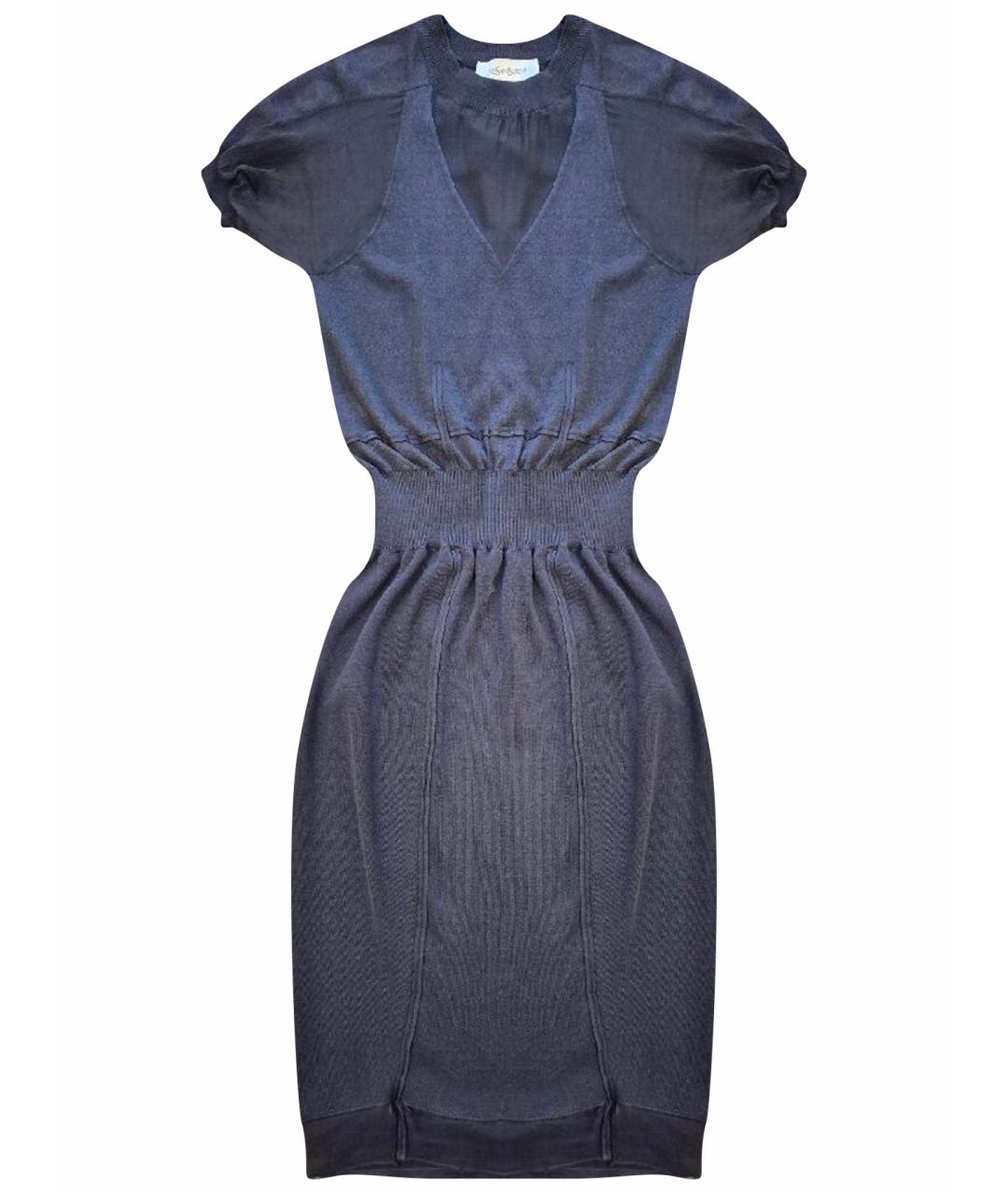 SAINT LAURENT Черное шелковое платье, фото 1