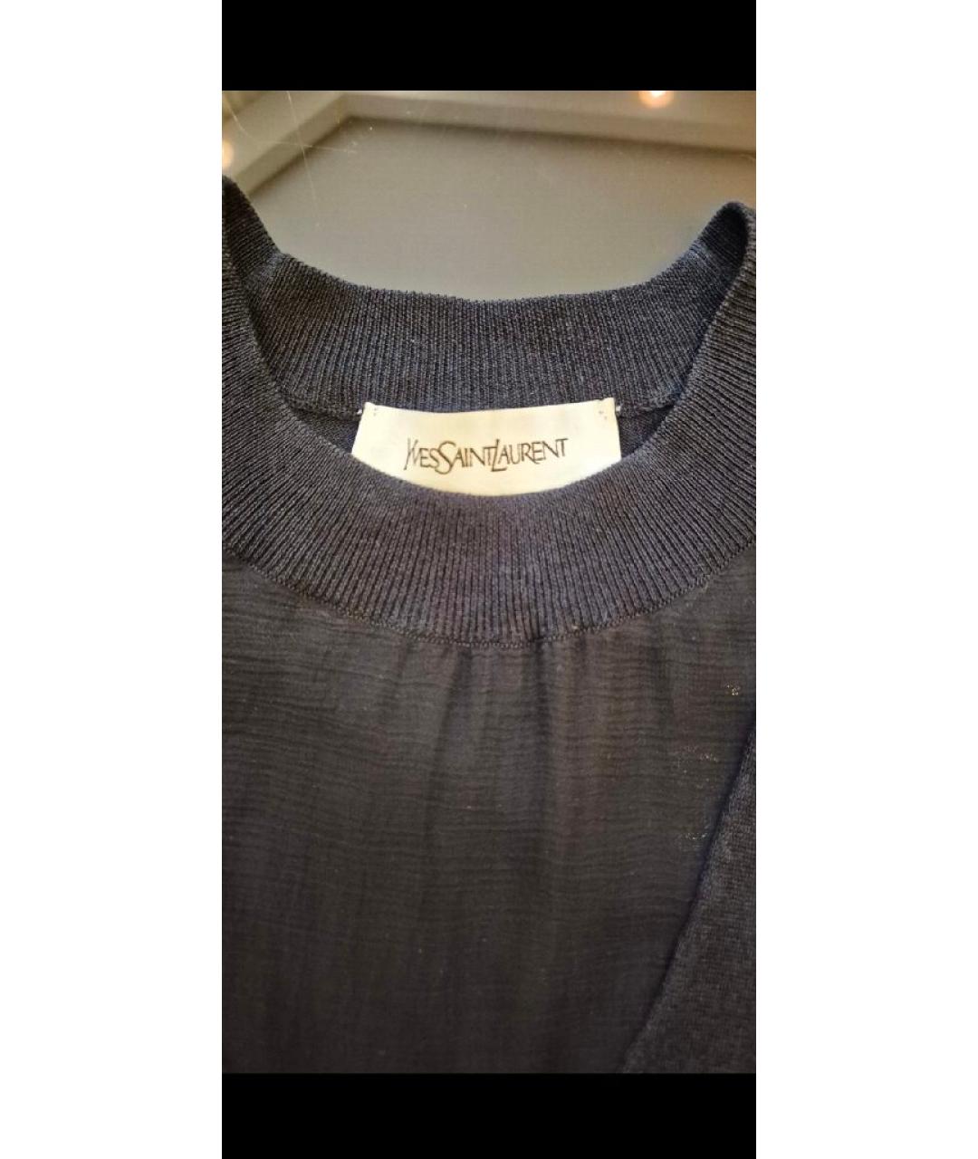 SAINT LAURENT Черное шелковое платье, фото 6