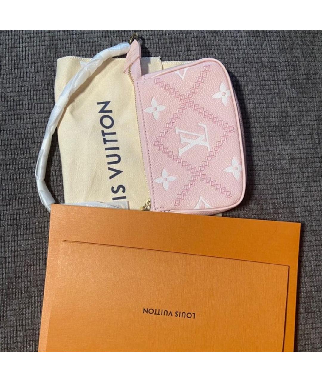 LOUIS VUITTON Розовая кожаная сумка с короткими ручками, фото 2