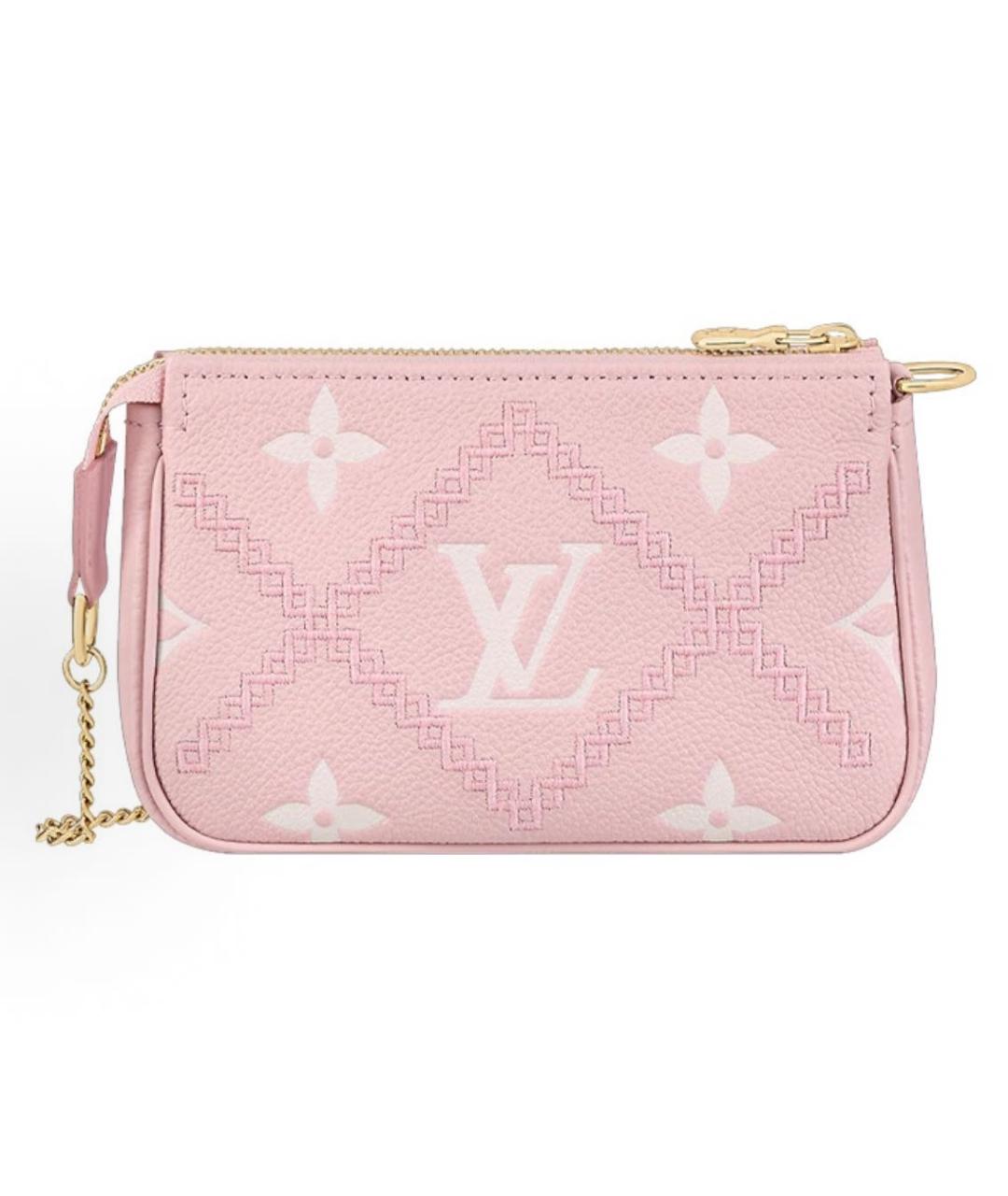 LOUIS VUITTON Розовая кожаная сумка с короткими ручками, фото 4