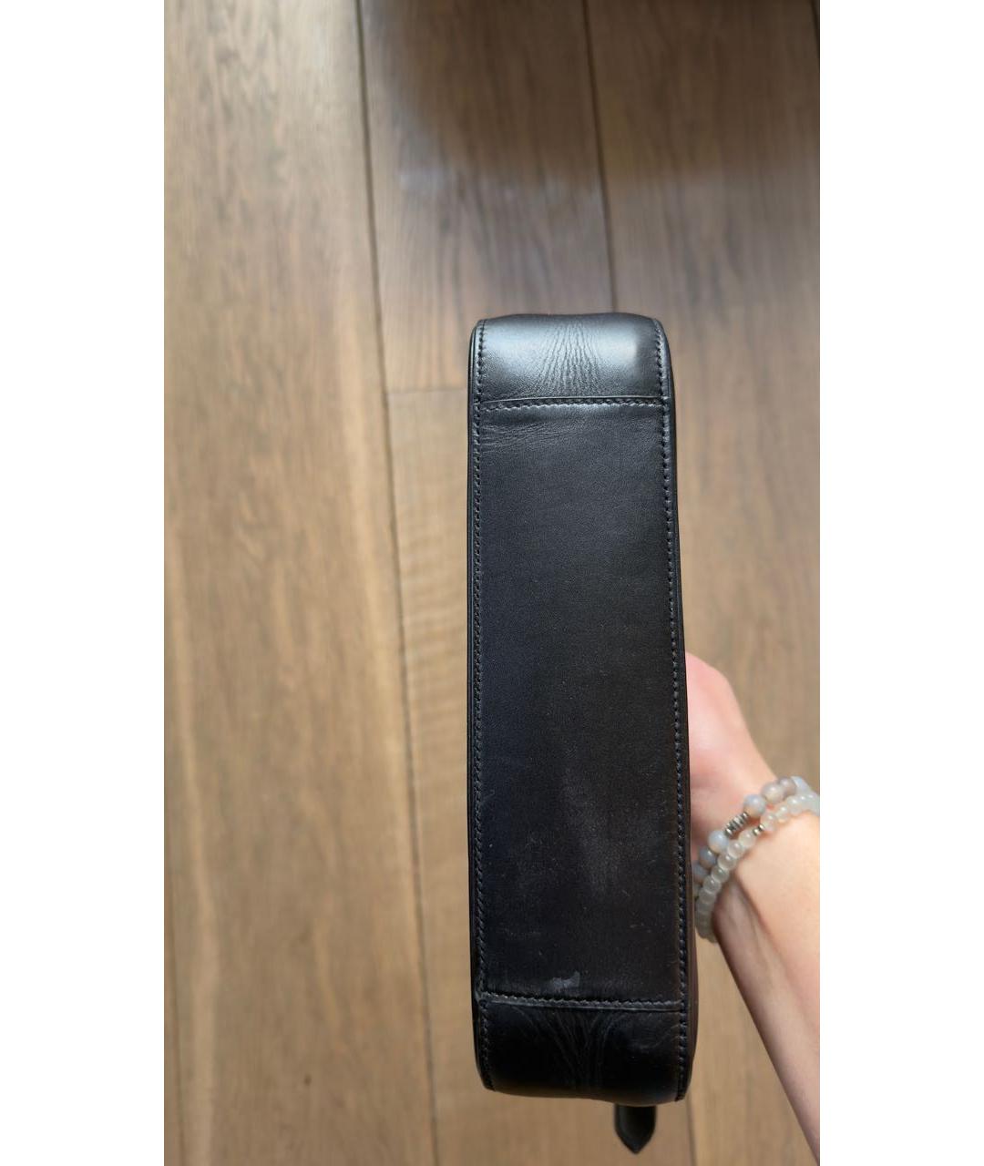 SAINT LAURENT Черная кожаная сумка с короткими ручками, фото 3