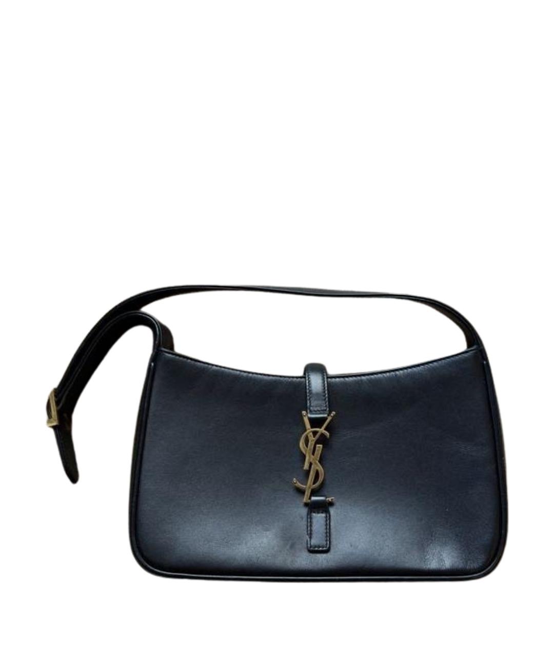 SAINT LAURENT Черная кожаная сумка с короткими ручками, фото 1
