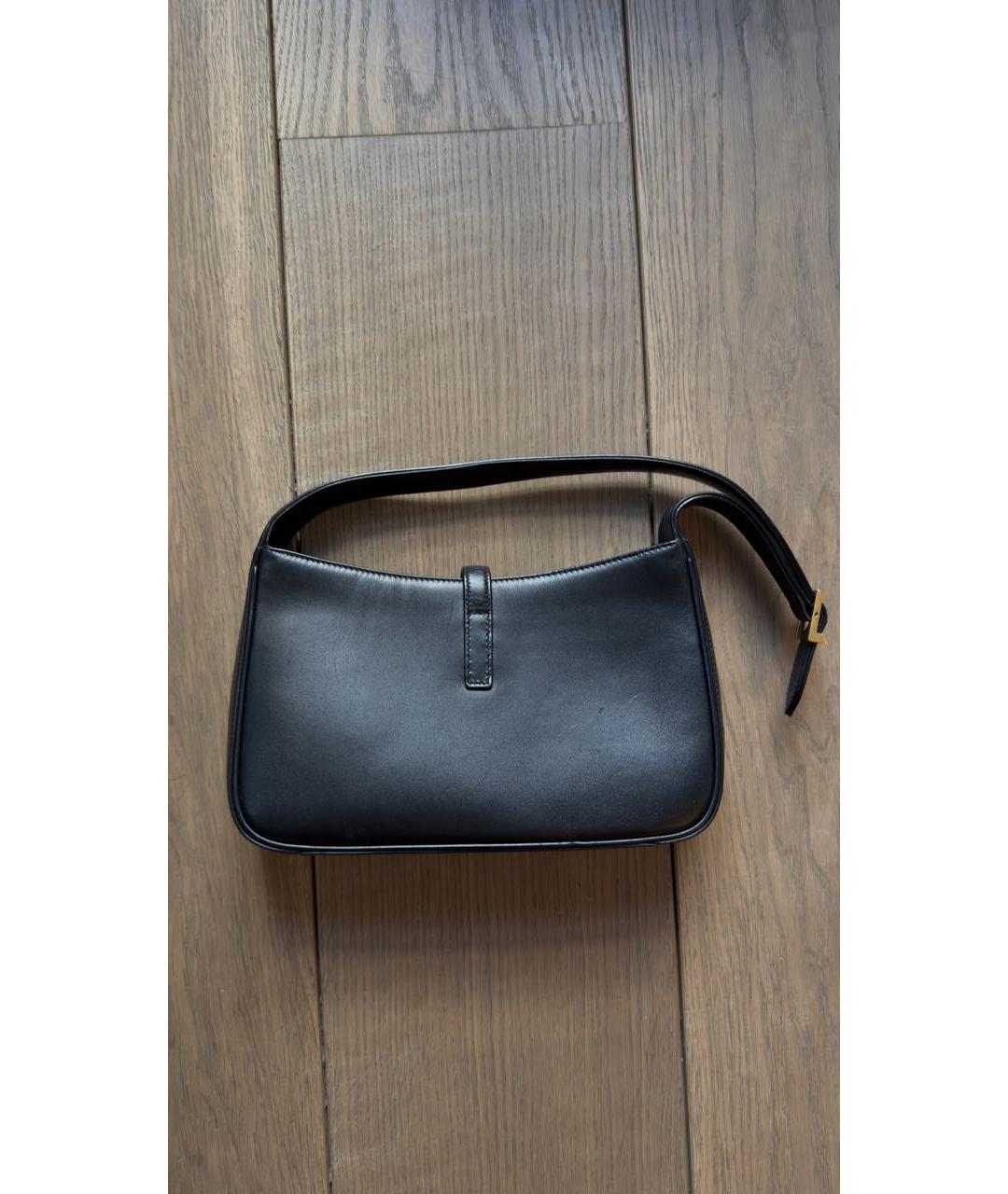 SAINT LAURENT Черная кожаная сумка с короткими ручками, фото 2