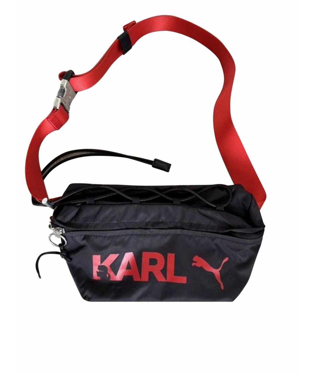 KARL LAGERFELD Черная синтетическая поясная сумка, фото 1