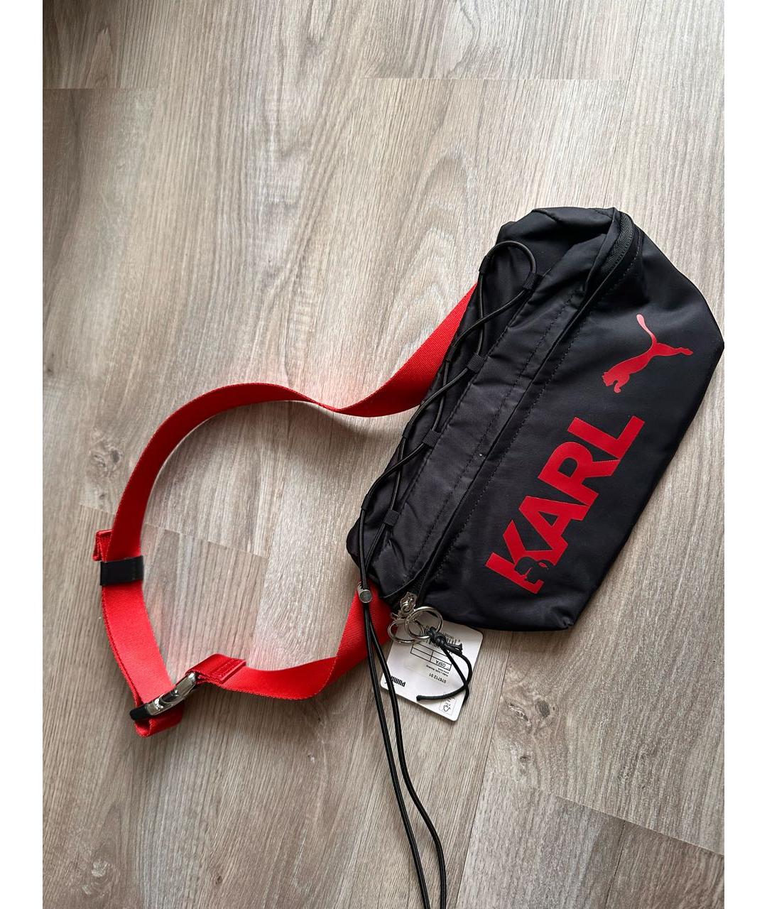 KARL LAGERFELD Черная синтетическая поясная сумка, фото 5