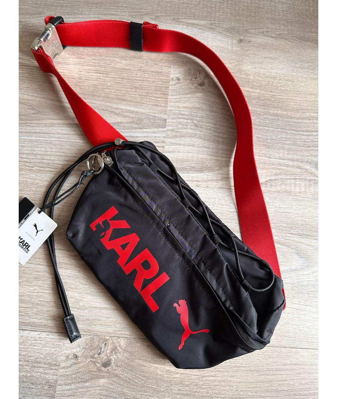 KARL LAGERFELD Черная синтетическая поясная сумка, фото 3