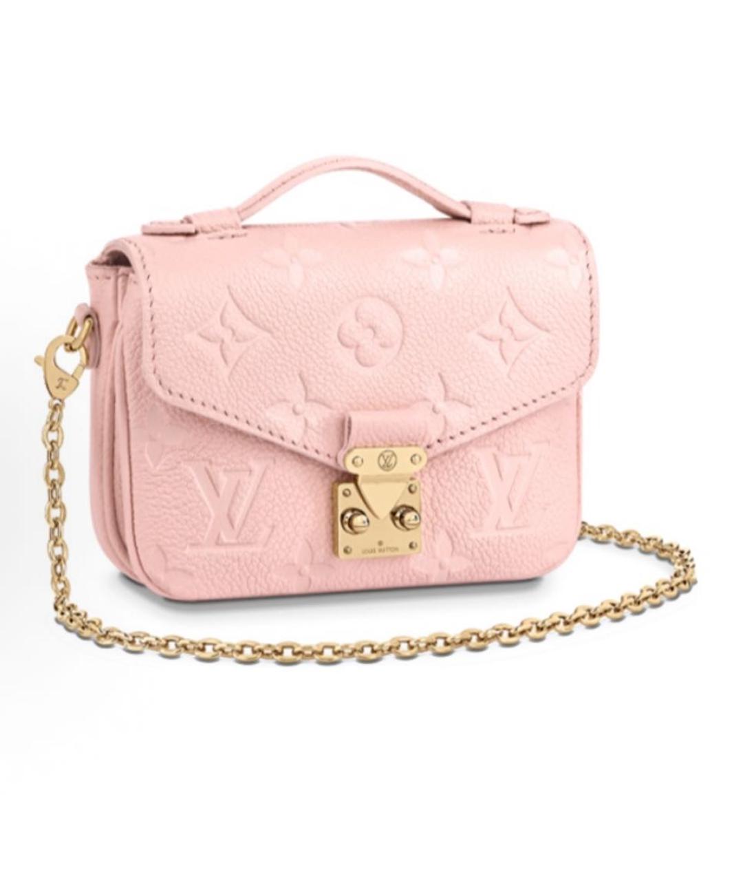 LOUIS VUITTON Розовая кожаная сумка с короткими ручками, фото 3