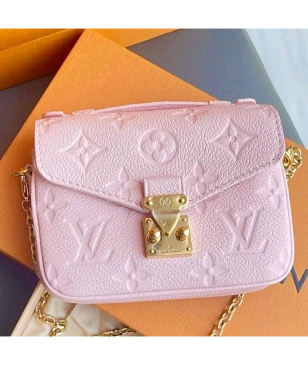 LOUIS VUITTON Розовая кожаная сумка с короткими ручками, фото 2