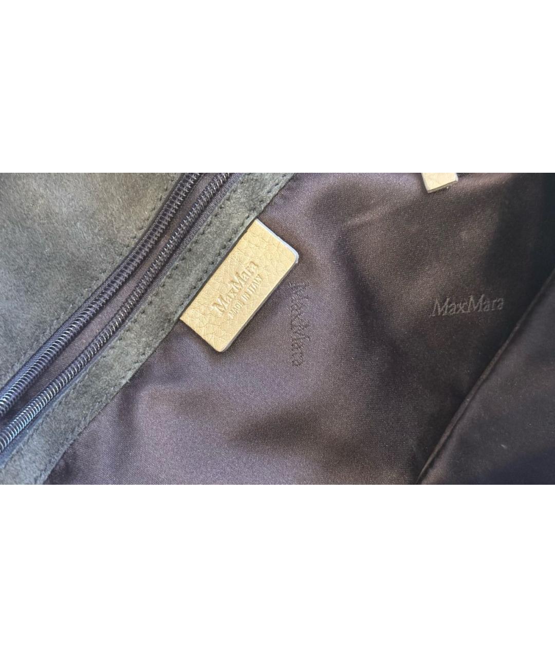 MAX MARA Бежевая кожаная сумка с короткими ручками, фото 6