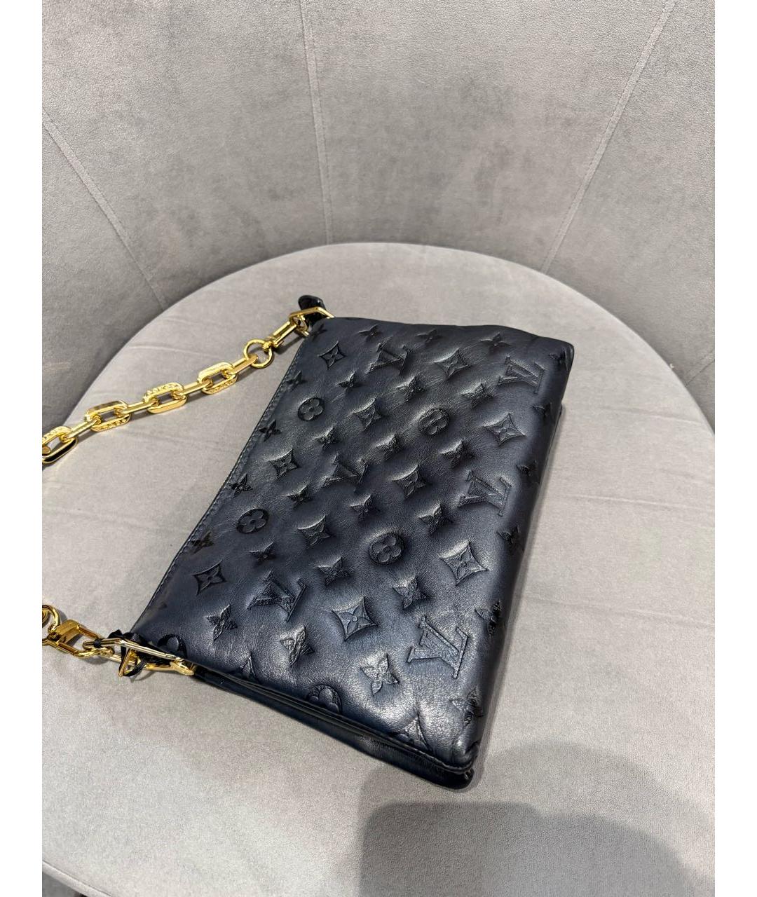 LOUIS VUITTON Черная кожаная сумка через плечо, фото 6