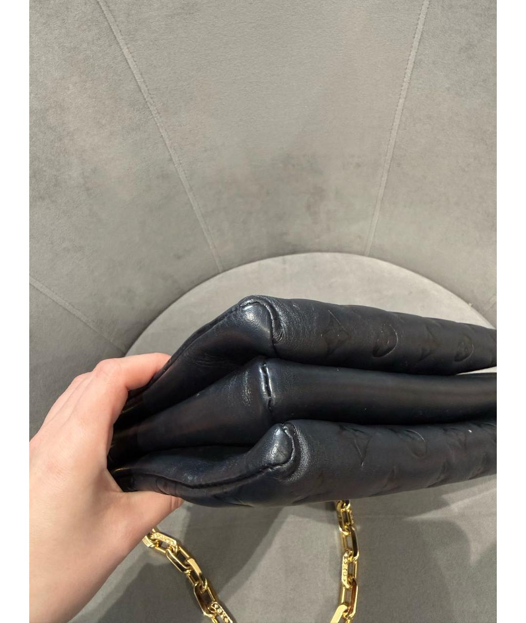 LOUIS VUITTON Черная кожаная сумка через плечо, фото 8