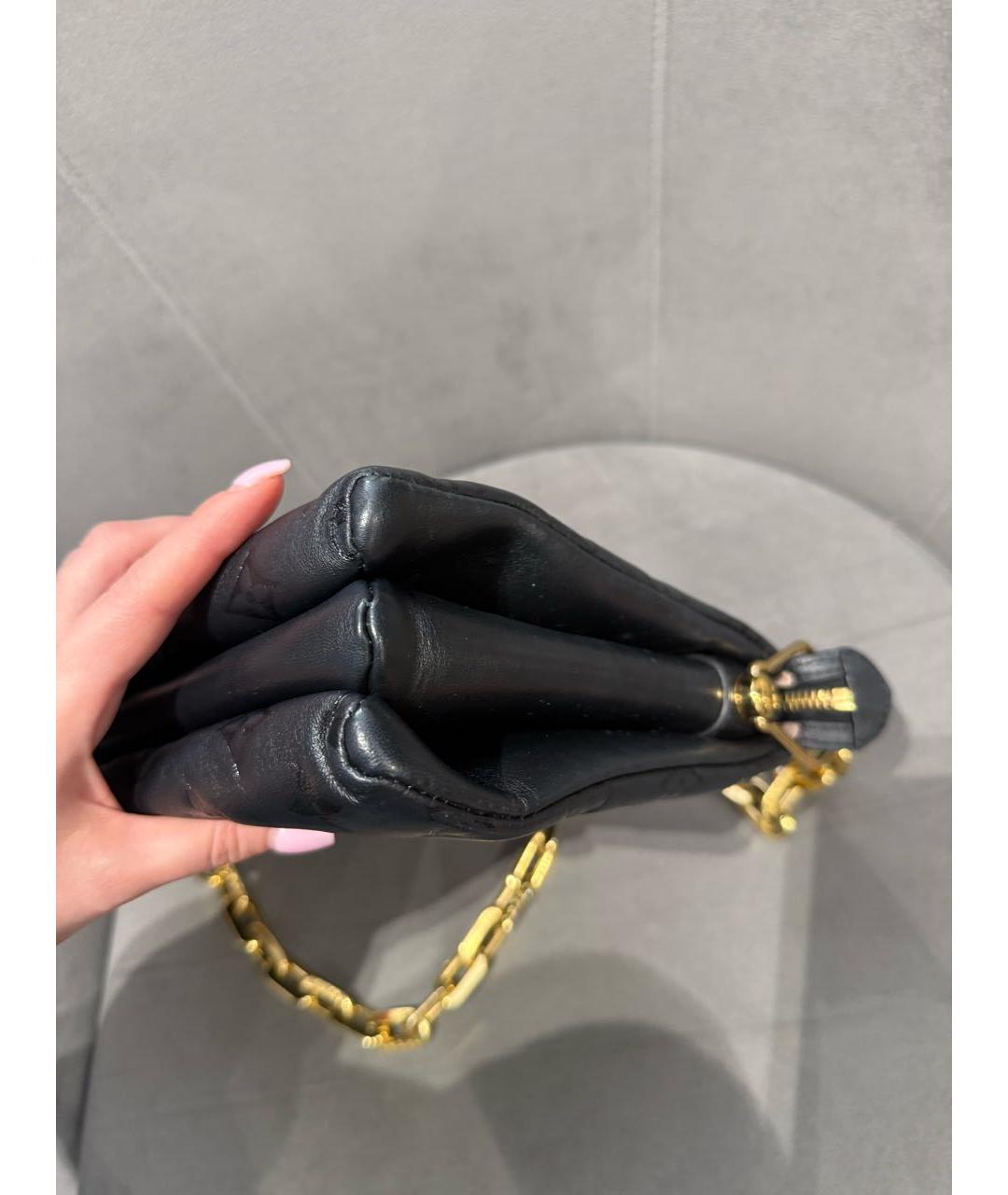 LOUIS VUITTON Черная кожаная сумка через плечо, фото 9