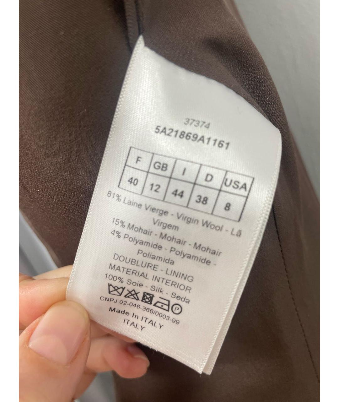 CHRISTIAN DIOR Коричневое шерстяное пальто, фото 5