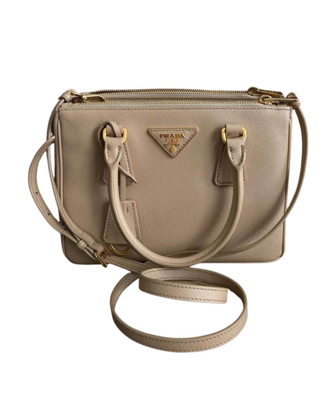 PRADA Бежевая кожаная сумка тоут, фото 1