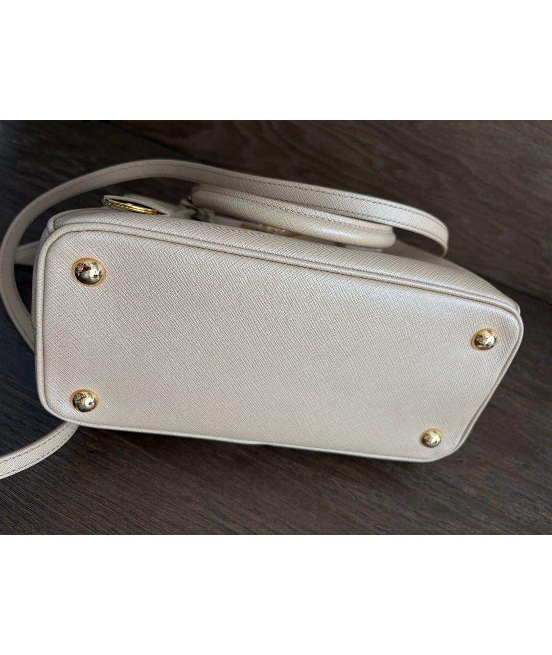 PRADA Бежевая кожаная сумка тоут, фото 6