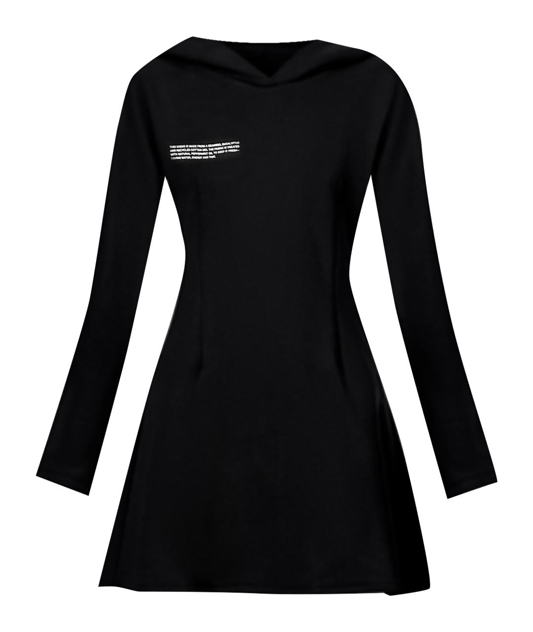 THE PANGAIA Черное хлопковое повседневное платье, фото 1