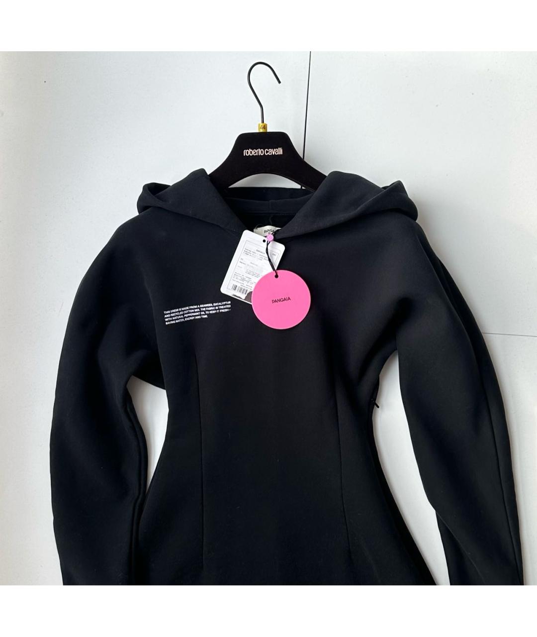 THE PANGAIA Черное хлопковое повседневное платье, фото 4