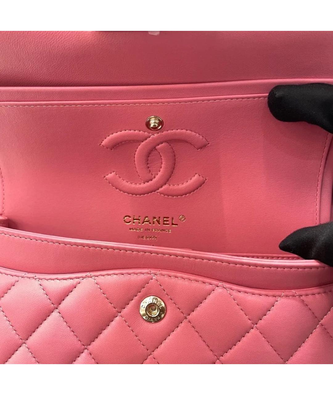 CHANEL Розовая кожаная сумка через плечо, фото 6