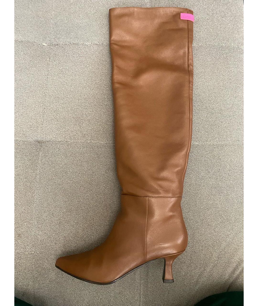 3JUIN Коричневые кожаные ботфорты, фото 6