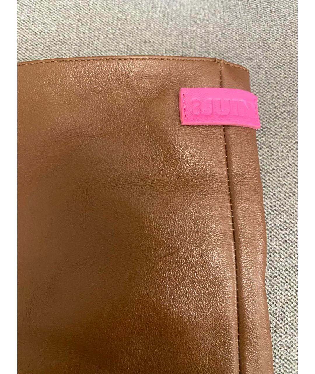 3JUIN Коричневые кожаные ботфорты, фото 5