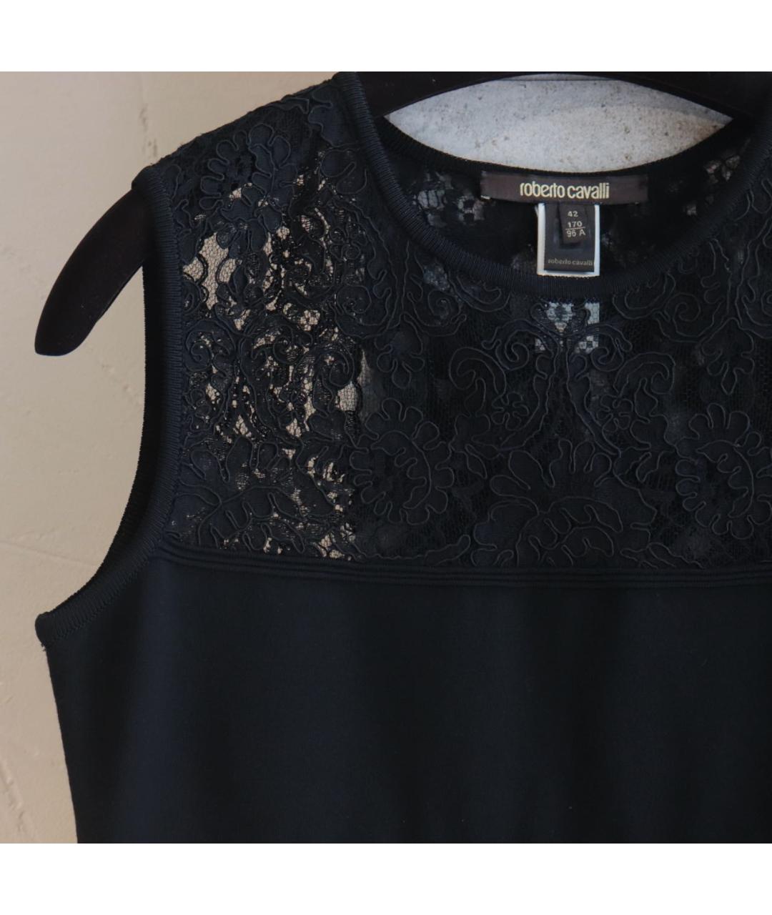 ROBERTO CAVALLI Черная шерстяная блузы, фото 4