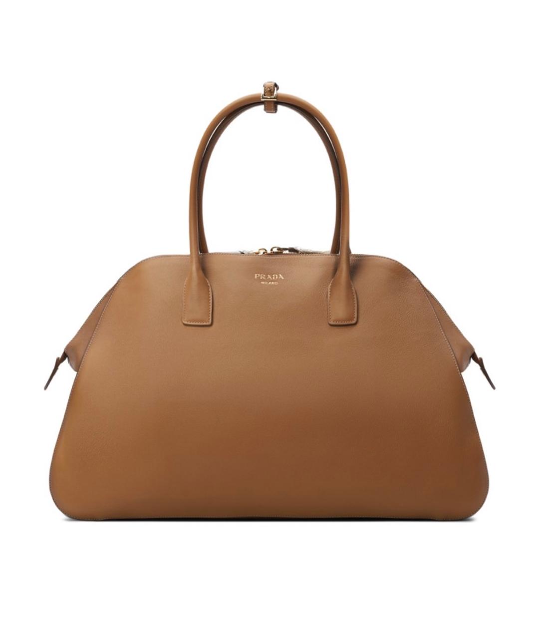 PRADA Коричневая кожаная сумка тоут, фото 7