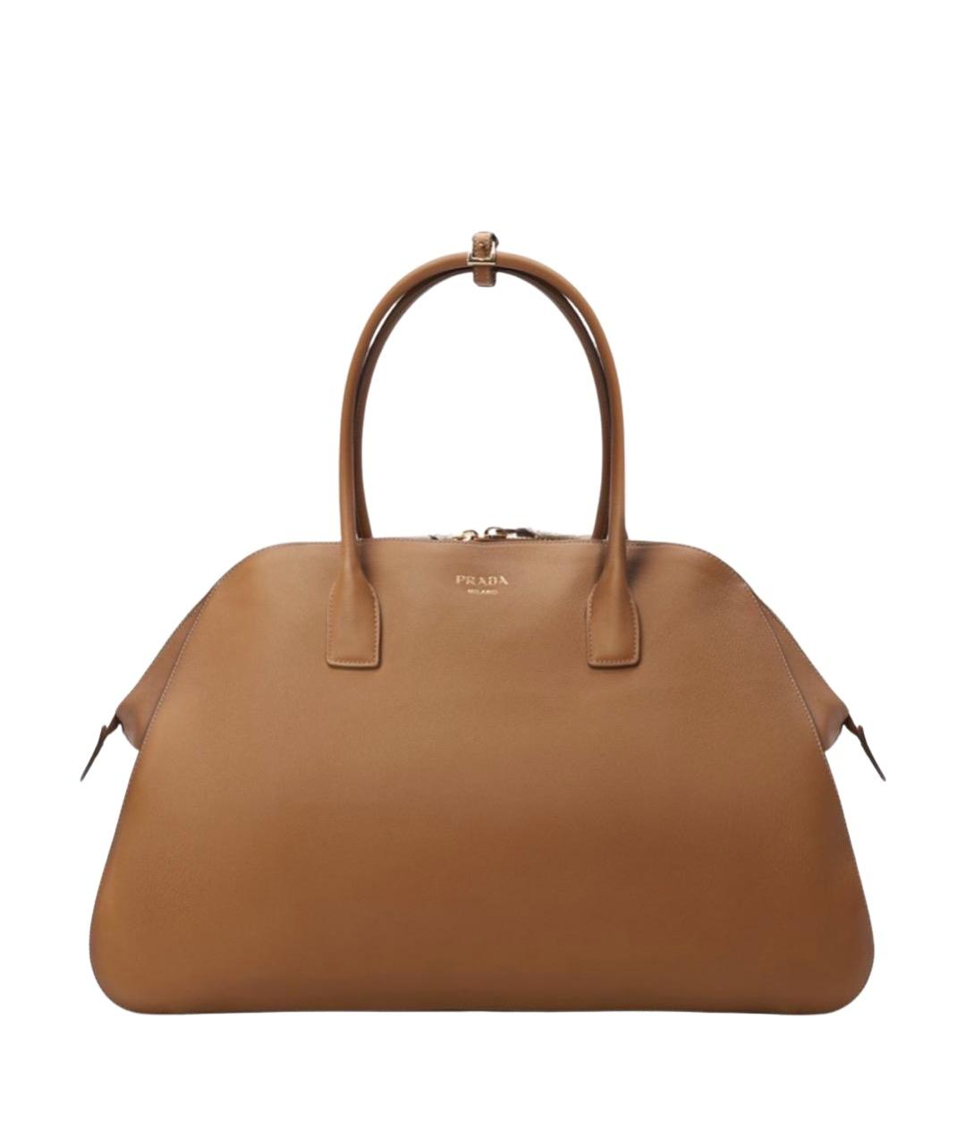 PRADA Коричневая кожаная сумка тоут, фото 1